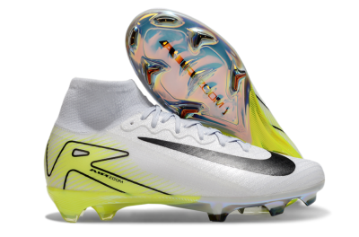 Nike Air Zoom Mercurial Superfly 10 Elite FG Firm Ground Soccer Cleats - White/Black/Yellow