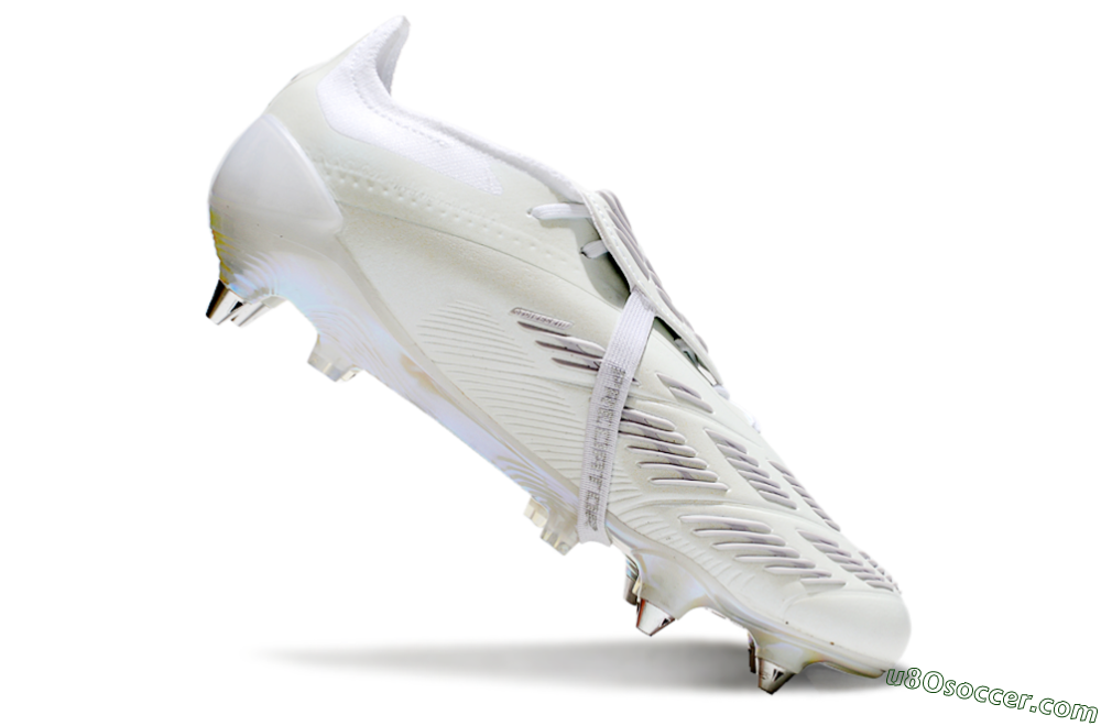 Adidas Predator Elite 25 Foldover Tongue SG Soft Ground Soccer Cleats - Beige/Silver/White 4