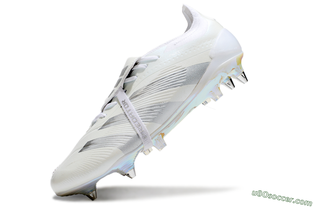 Adidas Predator Elite 25 Foldover Tongue SG Soft Ground Soccer Cleats - Beige/Silver/White 5
