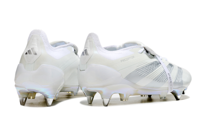 Adidas Predator Elite 25 Foldover Tongue SG Soft Ground Soccer Cleats - Beige/Silver/White