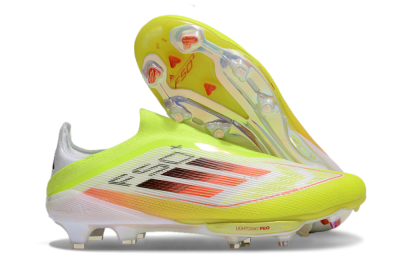 Adidas F50+ Elite Lightstrike Laceless FG Firm Ground Soccer Cleats - Yellow/White/Black