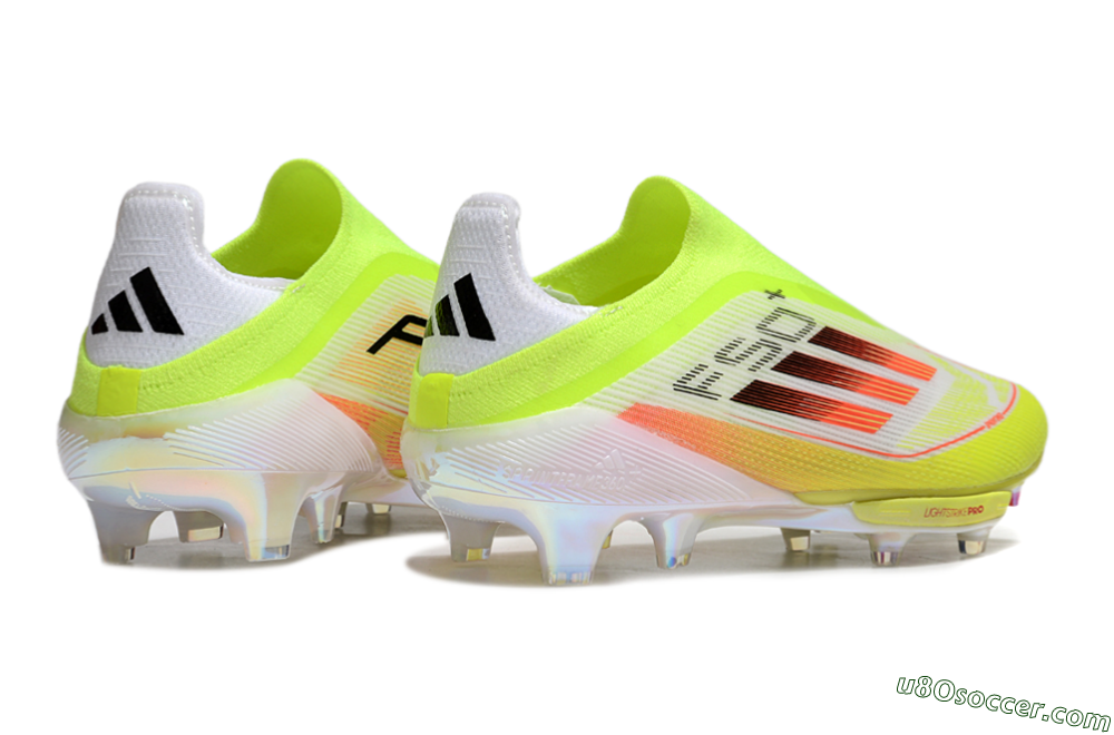 Adidas F50+ Elite Lightstrike Laceless FG Firm Ground Soccer Cleats - Yellow/White/Black 6