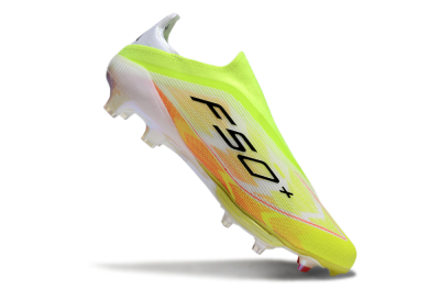 Adidas F50+ Elite Lightstrike Laceless FG Firm Ground Soccer Cleats - Yellow/White/Black