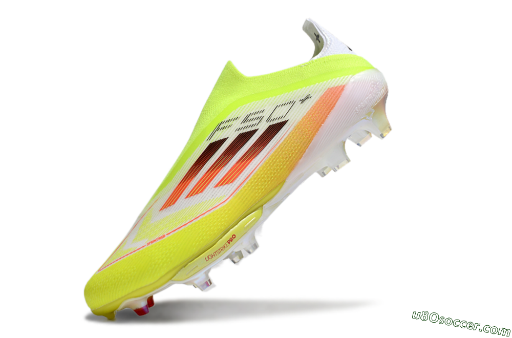 Adidas F50+ Elite Lightstrike Laceless FG Firm Ground Soccer Cleats - Yellow/White/Black 5