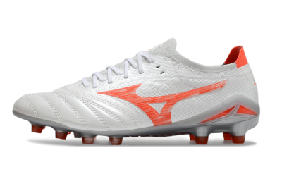 Mizuno Morelia Neo 4 Bate FG Firm Ground Soccer Cleats - White/Red/Grey