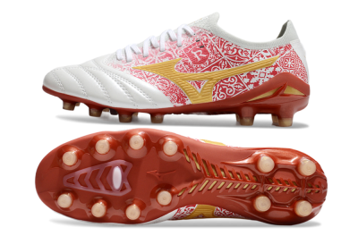 Mizuno Morelia Neo 4 Bate FG Firm Ground Soccer Cleats - White/Red/Yellow