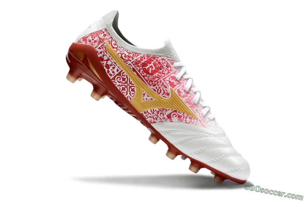 Mizuno Morelia Neo 4 Bate FG Firm Ground Soccer Cleats - White/Red/Yellow 4
