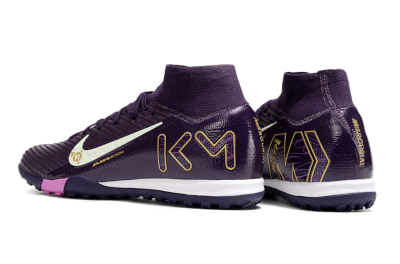 Nike Air Zoom Mercurial Superfly 10 Elite TF Artificial Turf Soccer Shoes - Purple/White/Gold