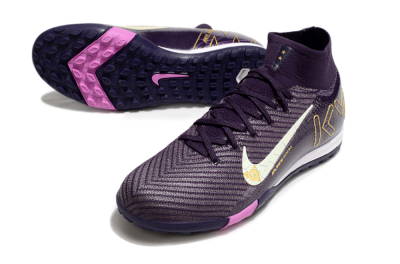 Nike Air Zoom Mercurial Superfly 10 Elite TF Artificial Turf Soccer Shoes - Purple/White/Gold
