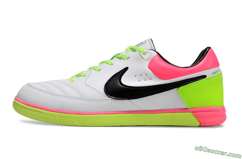 Nike Street Gato IC Indoor & Futsal Soccer Shoes - White/Black/Pink/Yellow 2