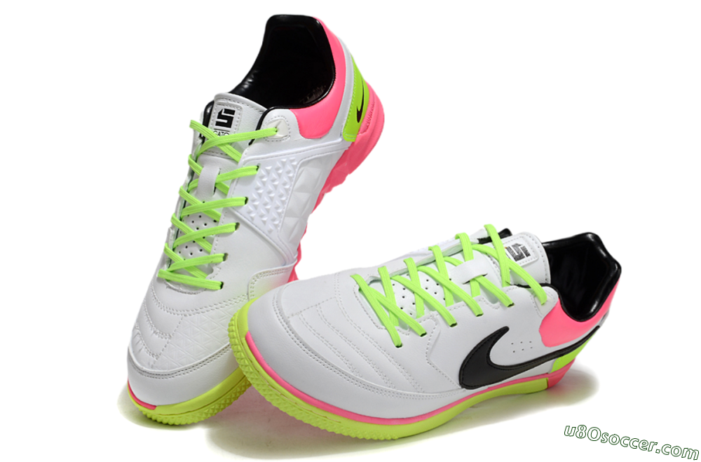 Nike Street Gato IC Indoor & Futsal Soccer Shoes - White/Black/Pink/Yellow 3