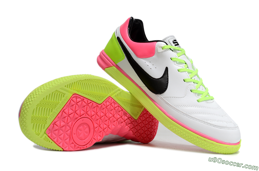 Nike Street Gato IC Indoor & Futsal Soccer Shoes - White/Black/Pink/Yellow 0