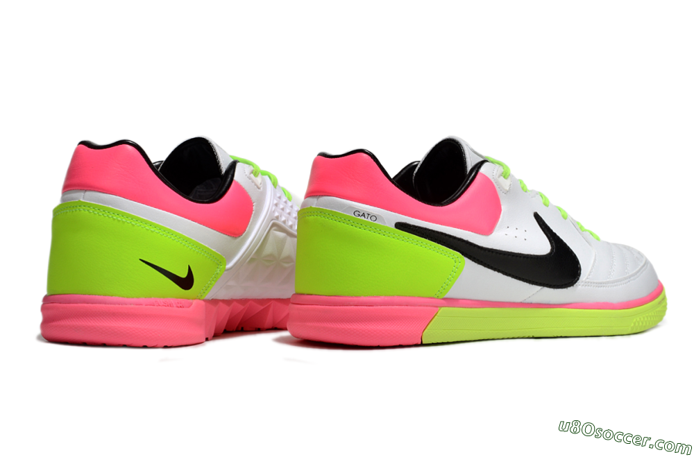 Nike Street Gato IC Indoor & Futsal Soccer Shoes - White/Black/Pink/Yellow 6