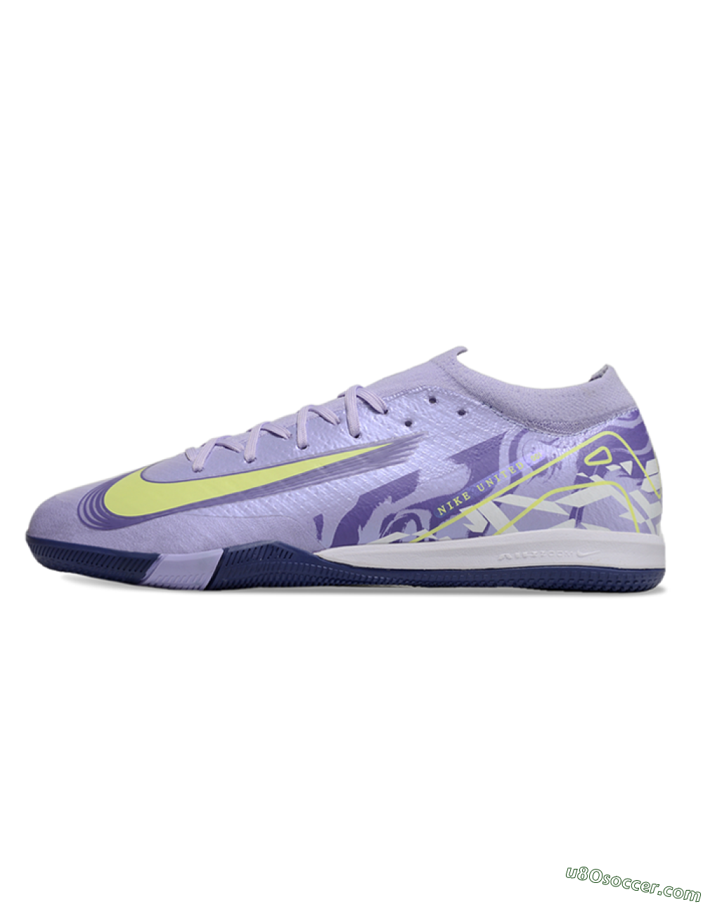 Nike Air Zoom Mercurial Vapor 16 Elite IC Indoor & Futsal Soccer Shoes - Purple/Yellow/White 2