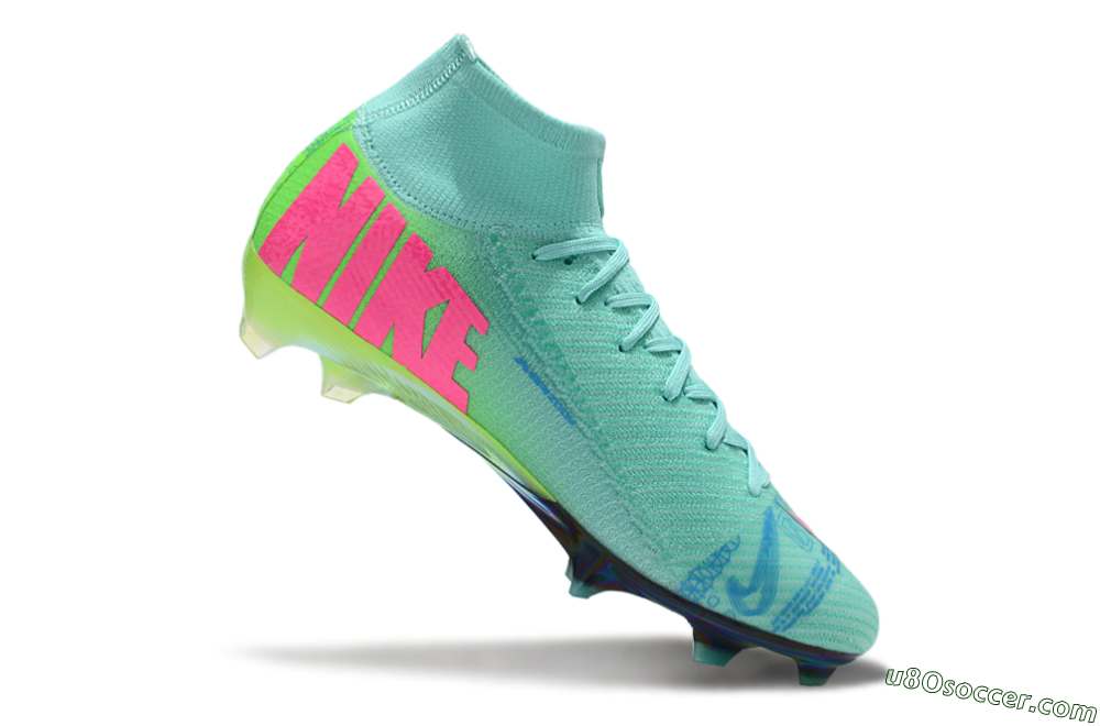 Nike Air Zoom Mercurial Superfly 10 Elite FG Firm Ground Soccer Cleats - Jade/Pink/Blue 5