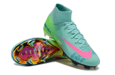 Nike Air Zoom Mercurial Superfly 10 Elite FG Firm Ground Soccer Cleats - Jade/Pink/Blue