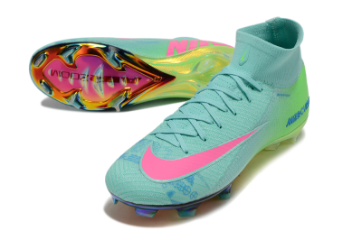 Nike Air Zoom Mercurial Superfly 10 Elite FG Firm Ground Soccer Cleats - Jade/Pink/Blue
