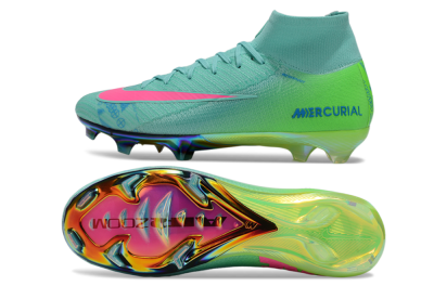 Nike Air Zoom Mercurial Superfly 10 Elite FG Firm Ground Soccer Cleats - Jade/Pink/Blue