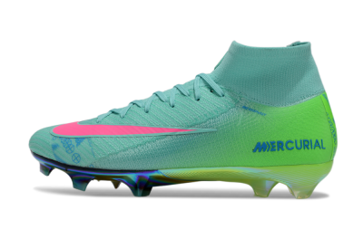 Nike Air Zoom Mercurial Superfly 10 Elite FG Firm Ground Soccer Cleats - Jade/Pink/Blue