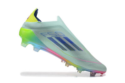 Adidas F50 Elite Laceless FG Firm Ground Soccer Cleats - Jade/Blue/Pink/Yellow