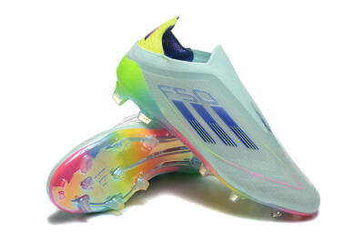 Adidas F50 Elite Laceless FG Firm Ground Soccer Cleats - Jade/Blue/Pink/Yellow