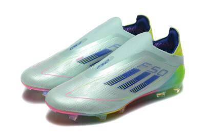 Adidas F50 Elite Laceless FG Firm Ground Soccer Cleats - Jade/Blue/Pink/Yellow