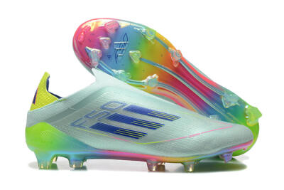 Adidas F50 Elite Laceless FG Firm Ground Soccer Cleats - Jade/Blue/Pink/Yellow