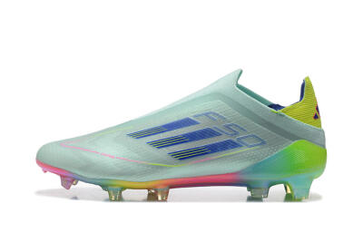 Adidas F50 Elite Laceless FG Firm Ground Soccer Cleats - Jade/Blue/Pink/Yellow