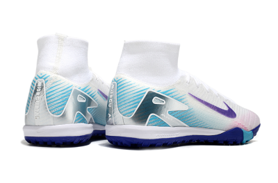 Nike Air Zoom Mercurial Superfly 10 Elite TF Artificial Turf Soccer Shoes - White/Purple/Blue