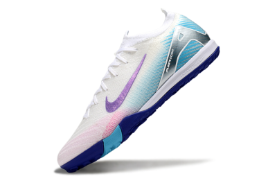 Nike Air Zoom Mercurial Vapor 16 Elite TF Artificial Turf Soccer Shoes - White/Purple/Silver/Jade