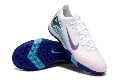 Nike Air Zoom Mercurial Vapor 16 Elite TF Artificial Turf Soccer Shoes - White/Purple/Silver/Jade