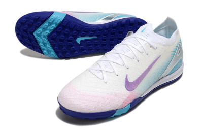 Nike Air Zoom Mercurial Vapor 16 Elite TF Artificial Turf Soccer Shoes - White/Purple/Silver/Jade