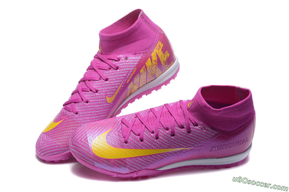 Nike Air Zoom Mercurial Superfly 10 Elite TF Artificial Turf Soccer Shoes - PurpleYellow/White 6