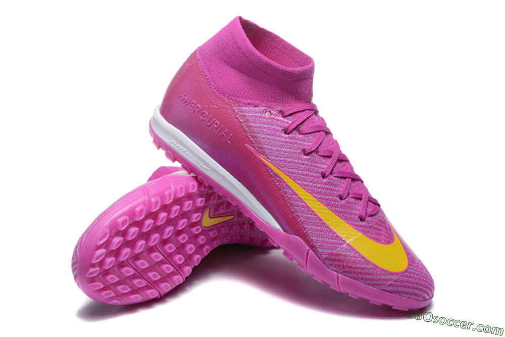 Nike Air Zoom Mercurial Superfly 10 Elite TF Artificial Turf Soccer Shoes - PurpleYellow/White 4