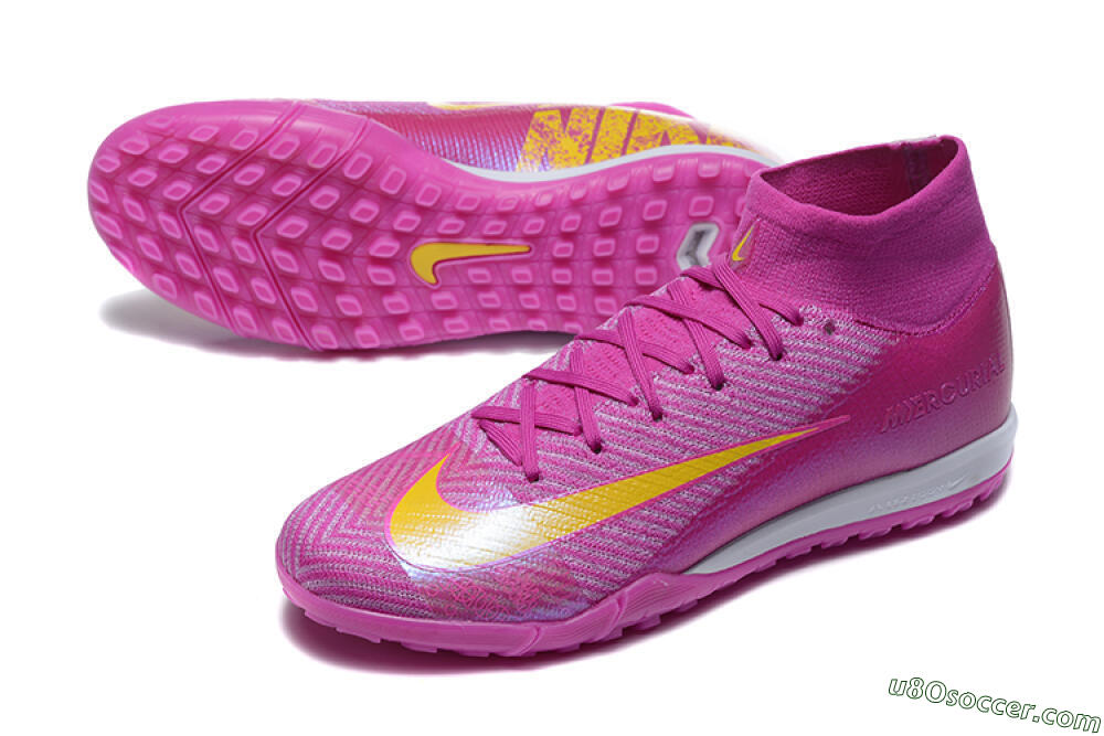 Nike Air Zoom Mercurial Superfly 10 Elite TF Artificial Turf Soccer Shoes - PurpleYellow/White 3