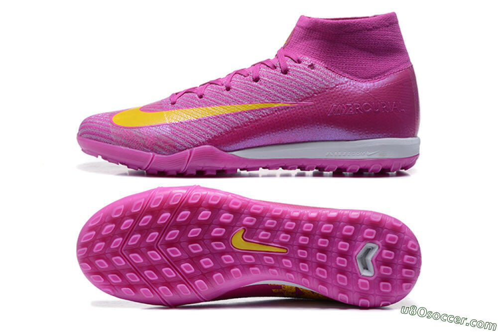 Nike Air Zoom Mercurial Superfly 10 Elite TF Artificial Turf Soccer Shoes - PurpleYellow/White 0