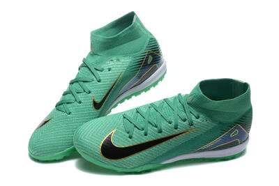 Nike Air Zoom Mercurial Superfly 10 Elite TF Artificial Turf Soccer Shoes - Green/Gold/White