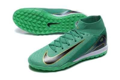 Nike Air Zoom Mercurial Superfly 10 Elite TF Artificial Turf Soccer Shoes - Green/Gold/White