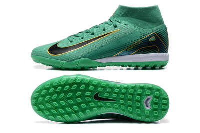 Nike Air Zoom Mercurial Superfly 10 Elite TF Artificial Turf Soccer Shoes - Green/Gold/White