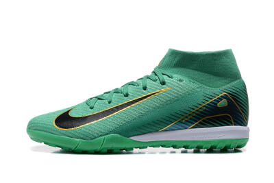 Nike Air Zoom Mercurial Superfly 10 Elite TF Artificial Turf Soccer Shoes - Green/Gold/White