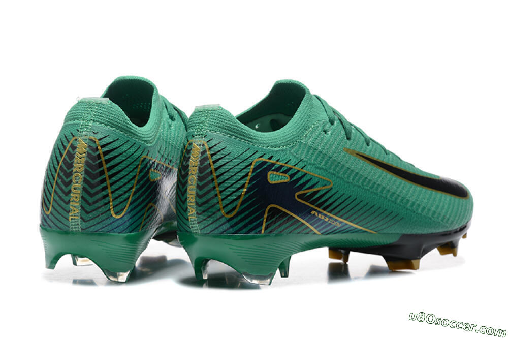 Nike Air Zoom Mercurial Vapor 16 Elite FG Firm Ground Soccer Cleats - Green/Black/Gold 9