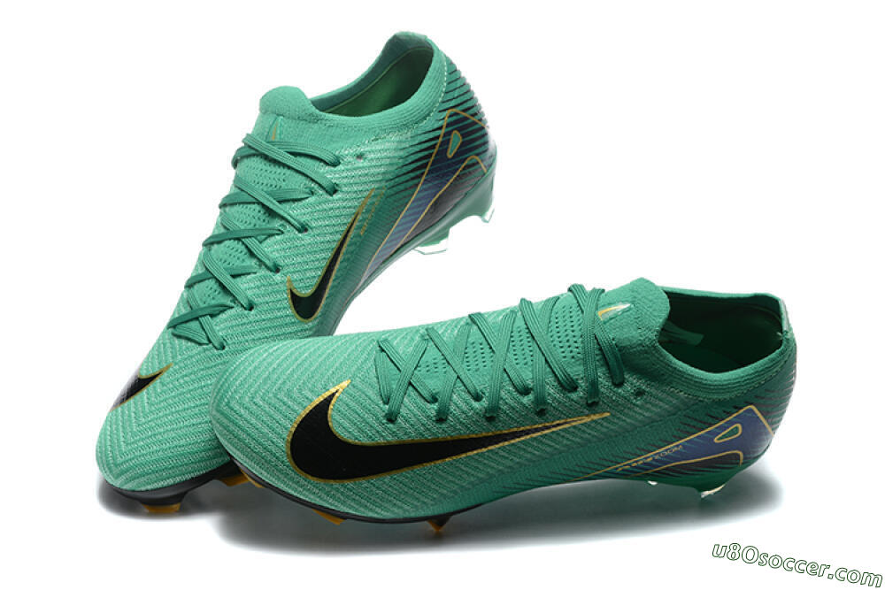 Nike Air Zoom Mercurial Vapor 16 Elite FG Firm Ground Soccer Cleats - Green/Black/Gold 6