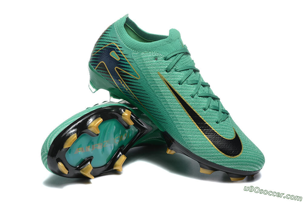 Nike Air Zoom Mercurial Vapor 16 Elite FG Firm Ground Soccer Cleats - Green/Black/Gold 4