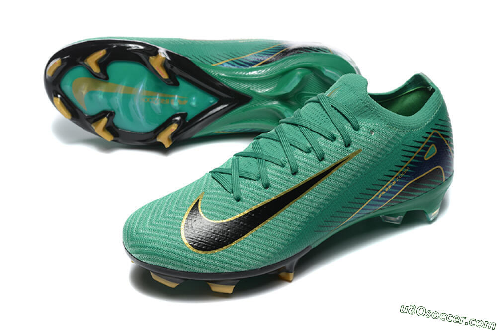 Nike Air Zoom Mercurial Vapor 16 Elite FG Firm Ground Soccer Cleats - Green/Black/Gold 3