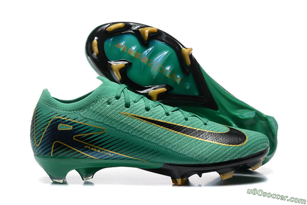 Nike Air Zoom Mercurial Vapor 16 Elite FG Firm Ground Soccer Cleats - Green/Black/Gold 1