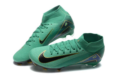Nike Air Zoom Mercurial Superfly 10 Elite FG Firm Ground Soccer Cleats - Green/Gold/White