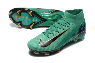 Nike Air Zoom Mercurial Superfly 10 Elite FG Firm Ground Soccer Cleats - Green/Gold/White