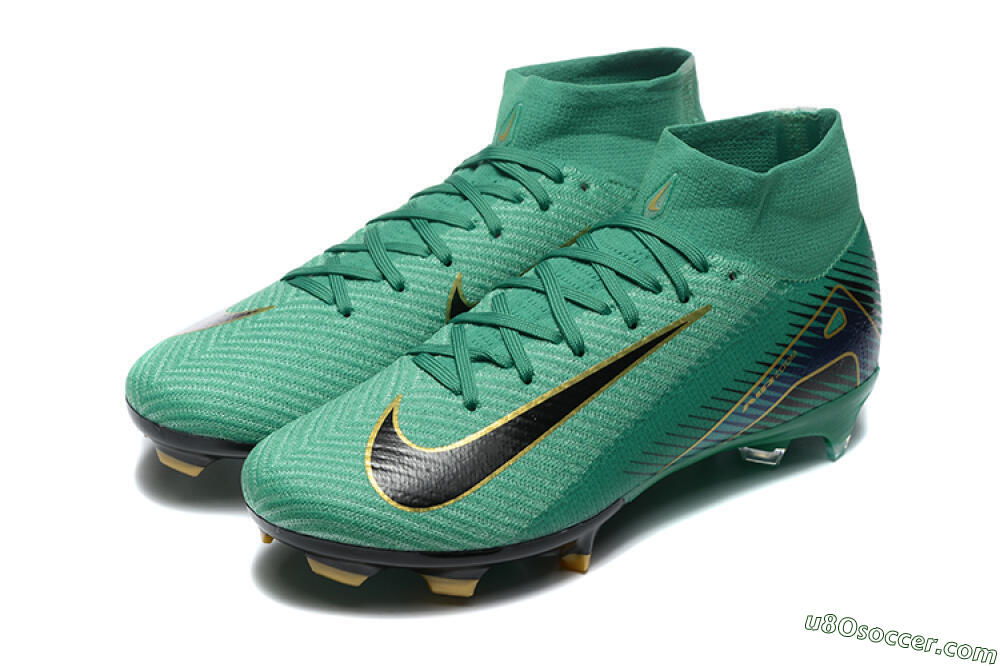 Nike Air Zoom Mercurial Superfly 10 Elite FG Firm Ground Soccer Cleats - Green/Gold/White 5