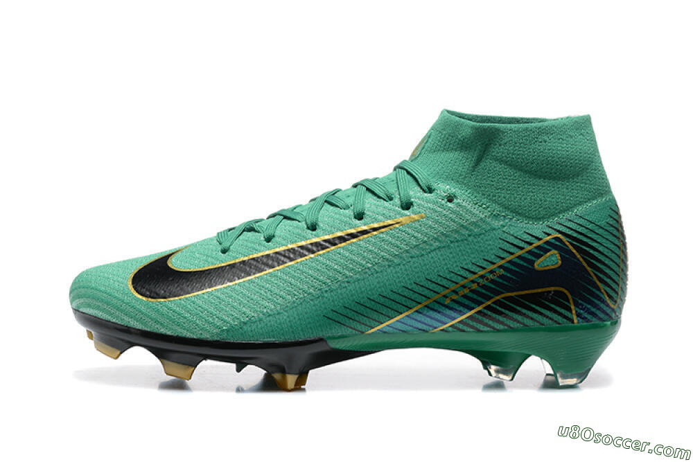 Nike Air Zoom Mercurial Superfly 10 Elite FG Firm Ground Soccer Cleats - Green/Gold/White 2