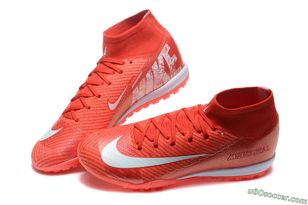 Nike Air Zoom Mercurial Superfly 10 Elite TF Artificial Turf Soccer Shoes - Red/White 6
